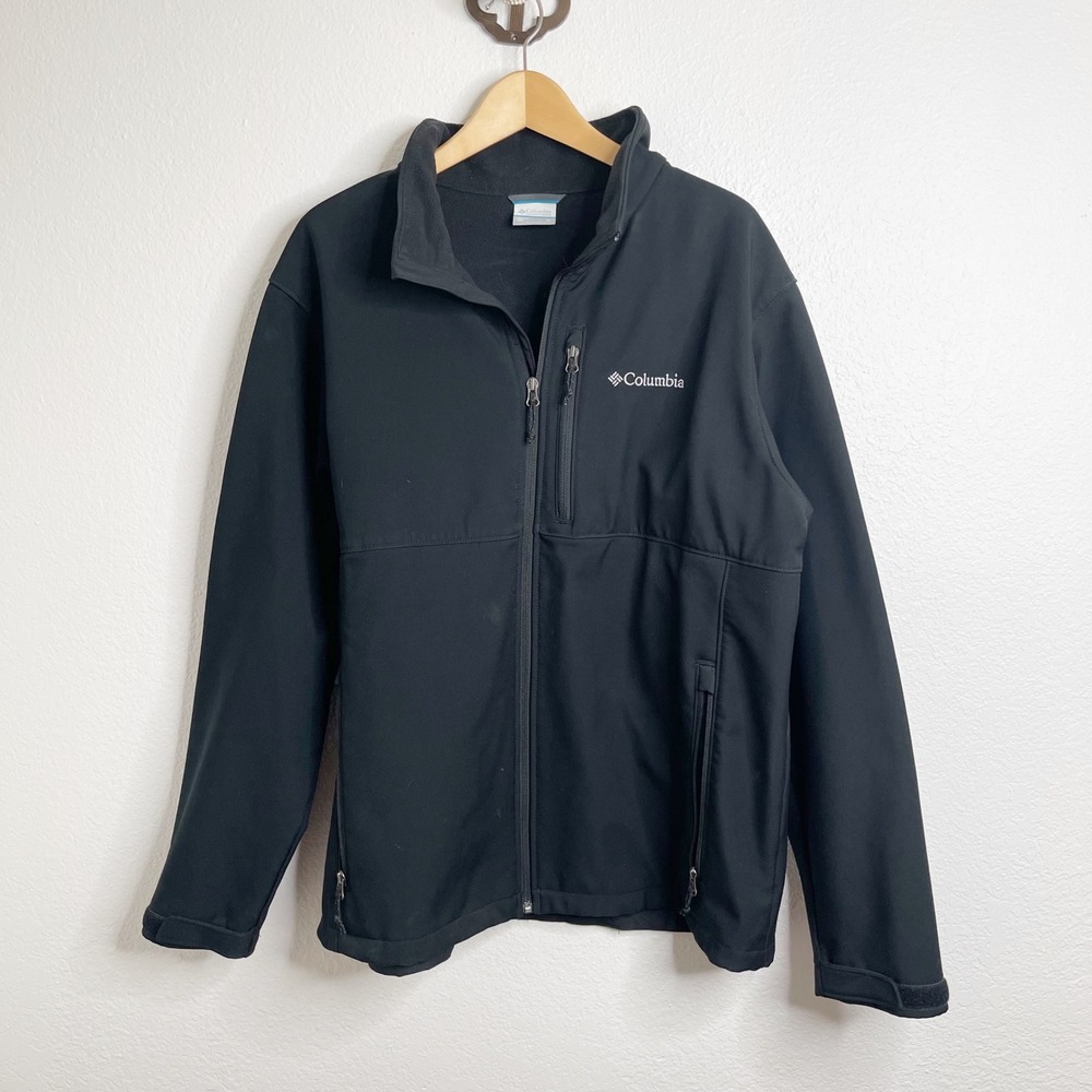 Columbia Jacket Mens XL Black‎ Full Zip Fleece Lined Rain Restistant